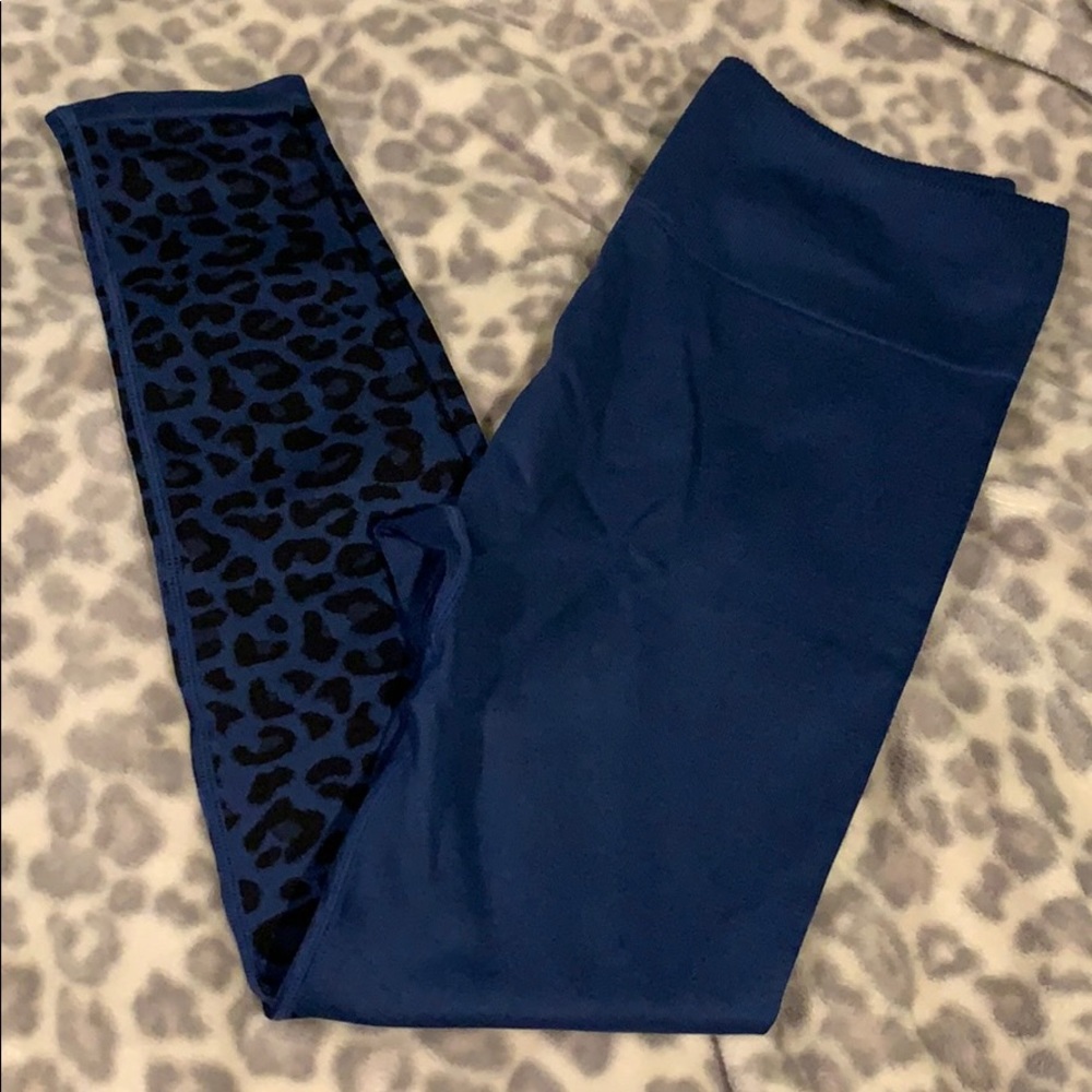 Brand new fabletics navy blue cheetah leggings!